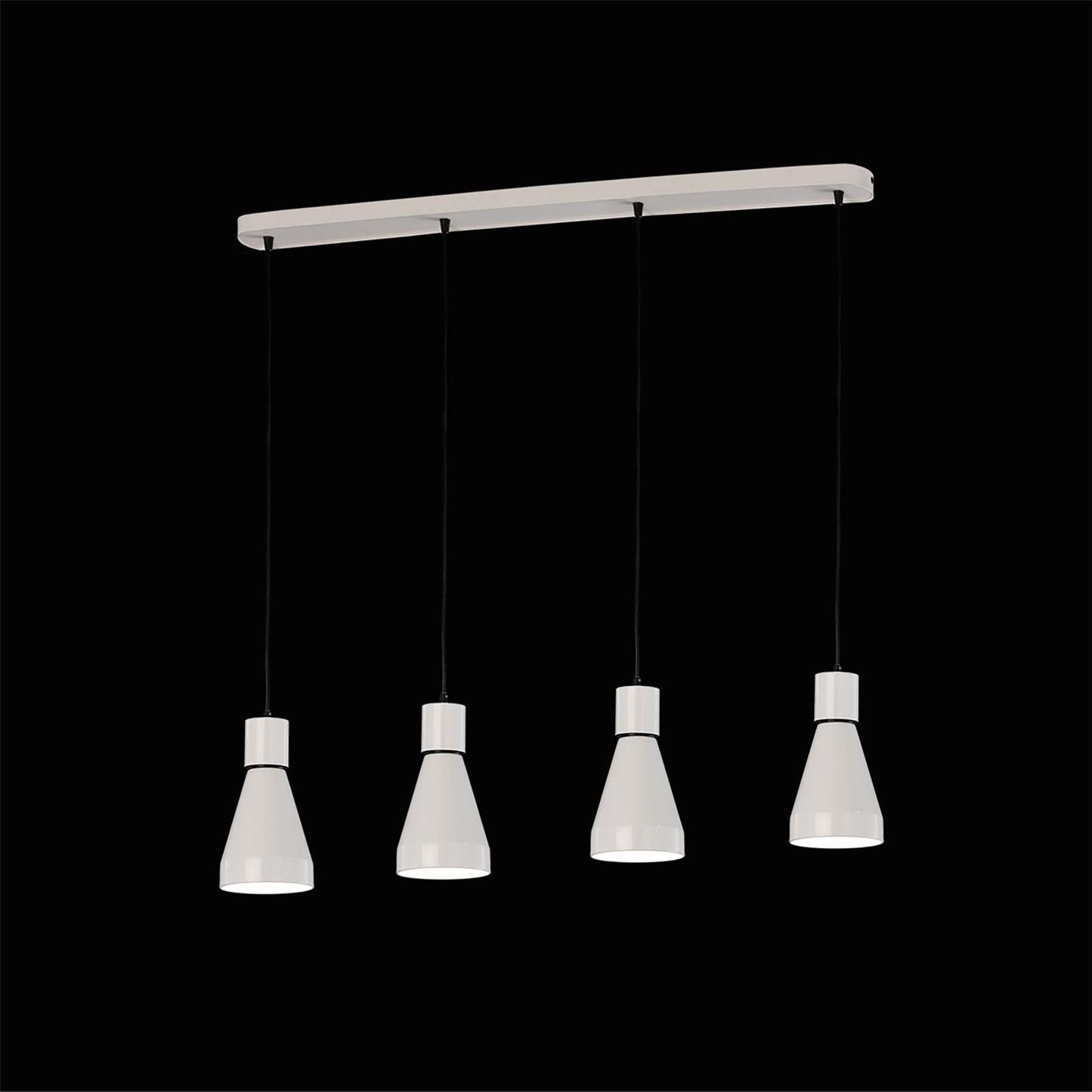 Mantra Fusion Kos E27 Fusion M5840 Kos Linear Pendant 4L 4 x E27 Max 40W, White/ Black