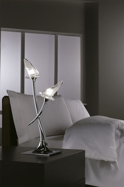Mantra M0310 Flavia Table Lamp 2 Light G9, Polished Chrome