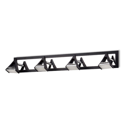 Mantra Fusion Filippo Linear Spot Light 4 Light LED 20W 3000K, 1750lm, Matt Black/Polished Chrome, 3yrs Warranty