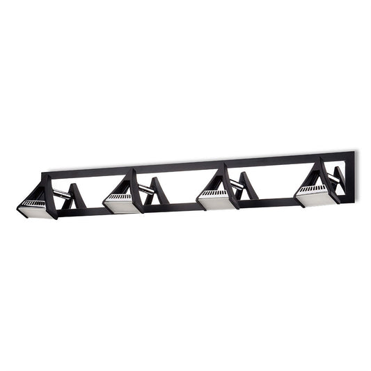 Mantra Fusion Filippo Linear Spot Light 4 Light LED 20W 3000K, 1750lm, Matt Black/Polished Chrome, 3yrs Warranty