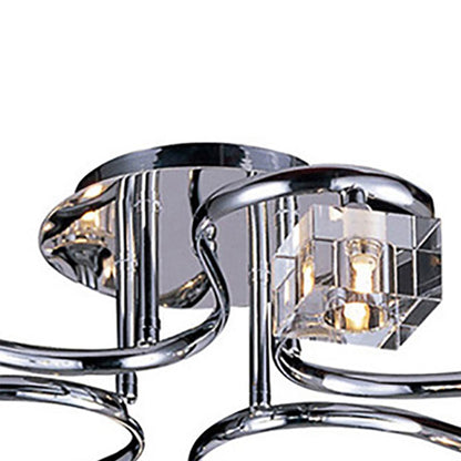 Diyas Sisco 69cm Semi Flush Round 4 Light G9 Polished Chrome
