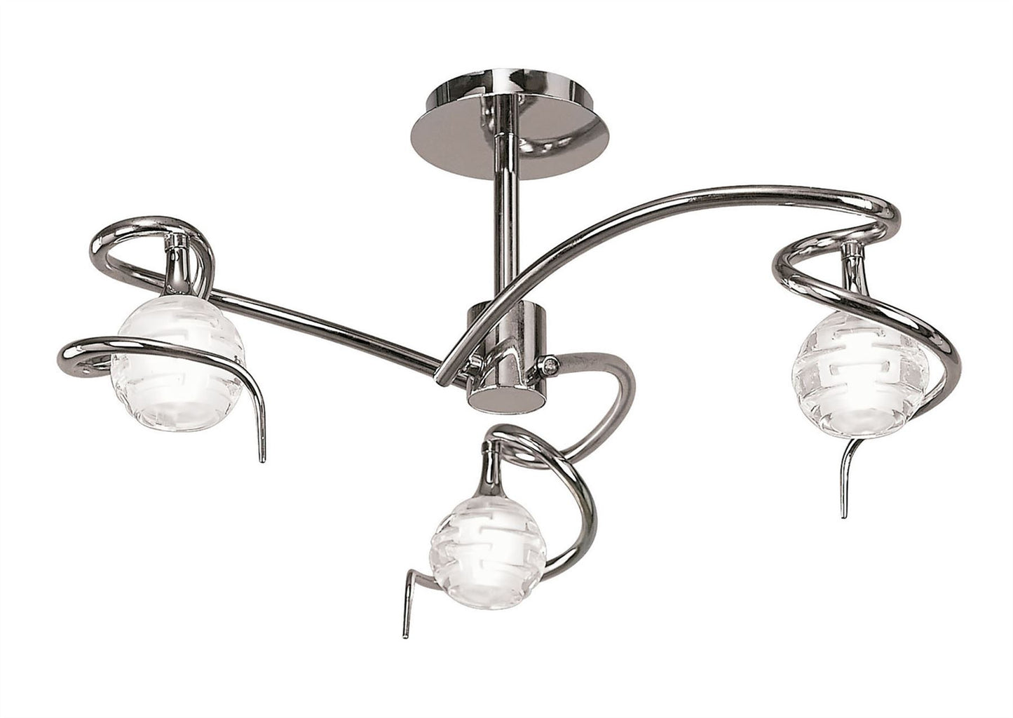 Mantra M0088 Dali Semi Ceiling 3 Light G9, Polished Chrome