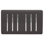 Trendi Artistic Modern Glossy 6 Gang 2 Way Rocker Double Plate Tactile Light Switch Dark Brown