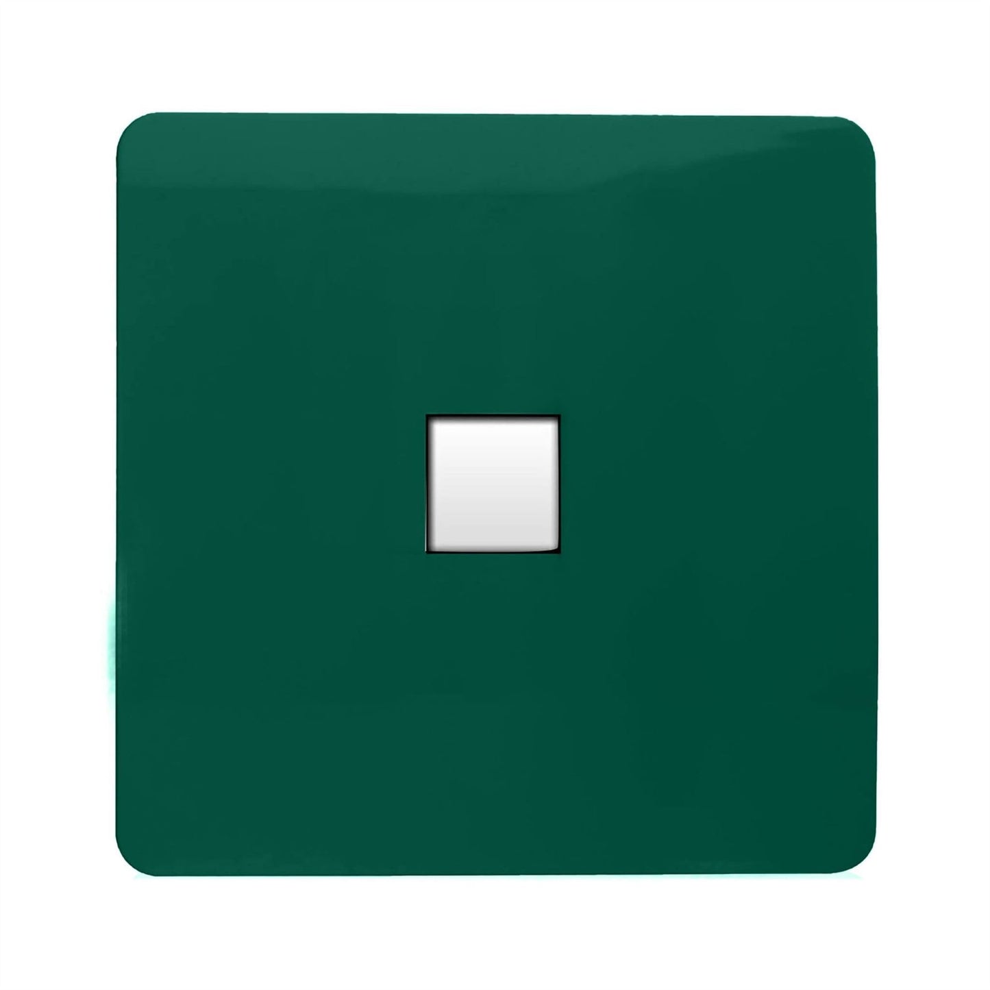 Trendi Artistic Modern Glossy Tactile Telephone Socket Dark Green