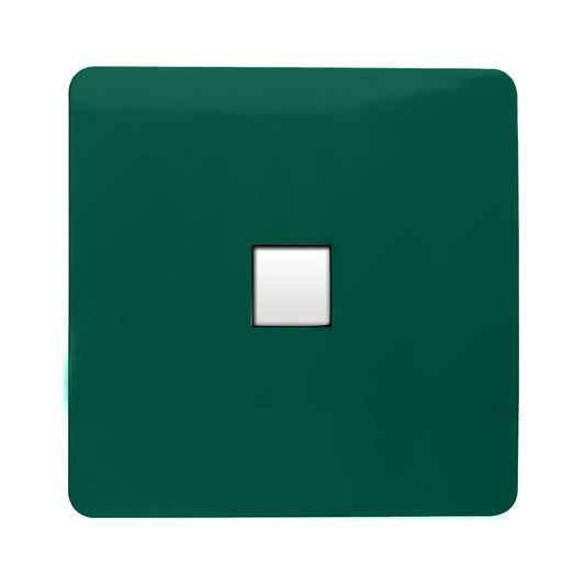 Trendi Artistic Modern Glossy Tactile Telephone Socket Dark Green