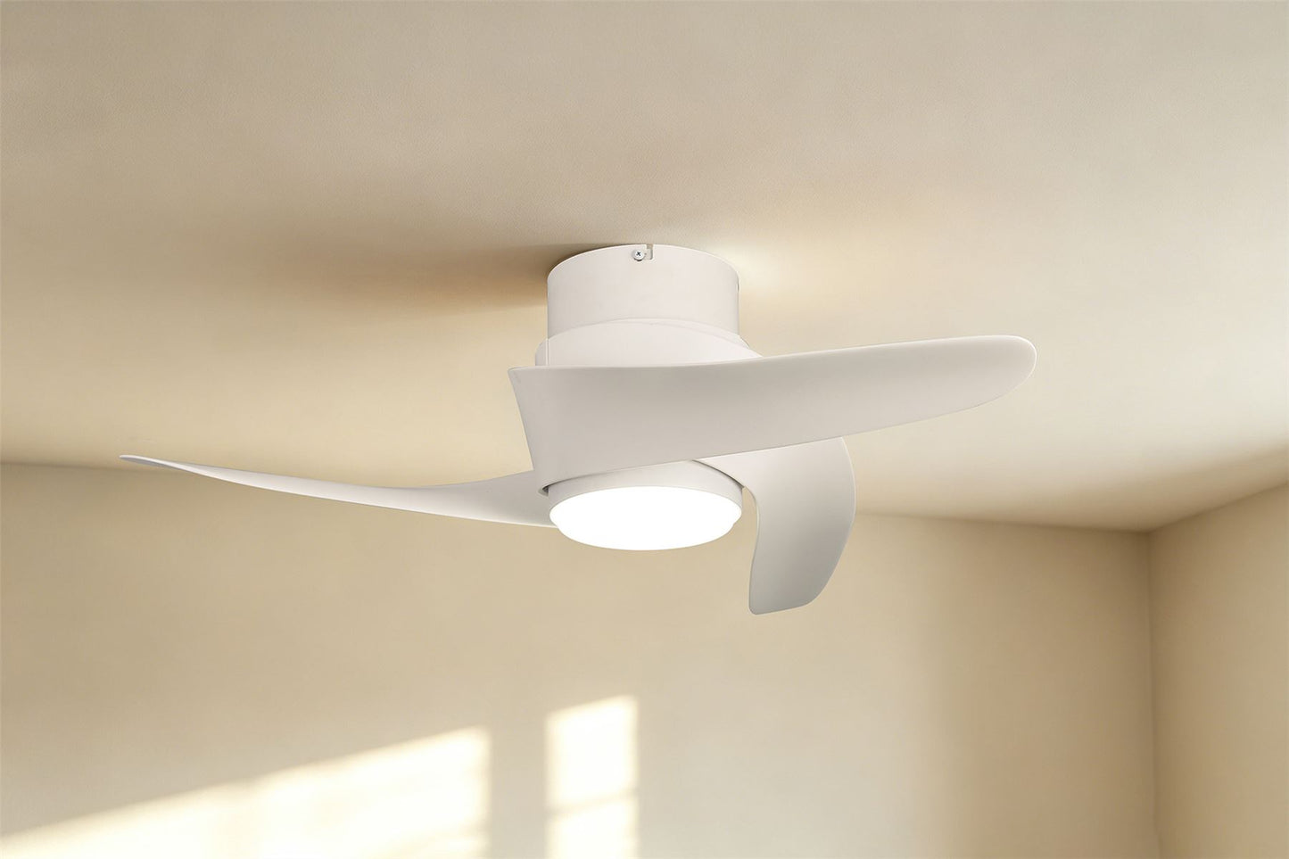 Groenland XS 79.5cm 30W LED Dimmable Ceiling Light With Built-In 24W DC Fan, 2700-5000K Remote Control, 2640lm, White, 5yrs Warranty