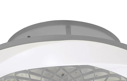 Boreal 62cm 70W LED Dimmable Ceiling Light With Built-In 35W DC Reversible Fan, Silver Finish C/W Remote Control, 4200lm