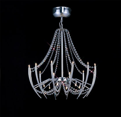 Diyas Zest 63cm  Round 18 Light G4 Polished Chrome/Crystal, NOT LED/CFL Compatible Ceiling Pendant Light Fitting