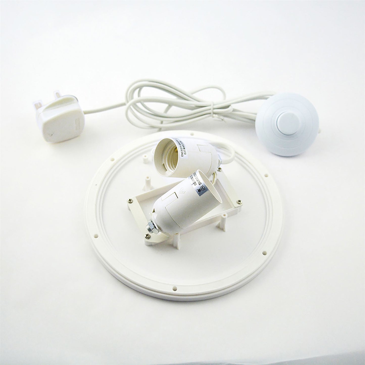 Mantra Huevo E27 Plate 2 Light CFL Indoor with Foot Switch, White