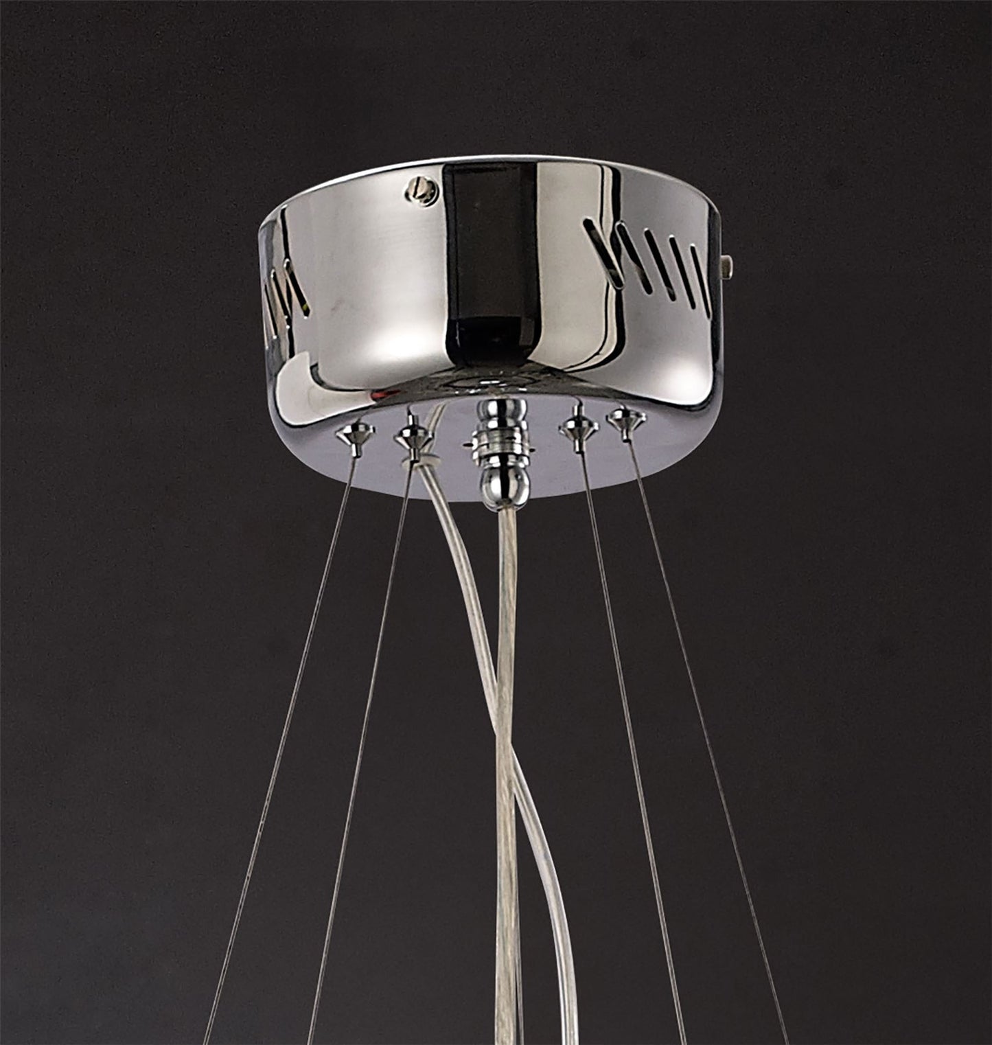 Diyas Atria 65cm  3 Light E27 with LEDs and Remote Control Stainless Steel Ceiling Pendant Light Fitting