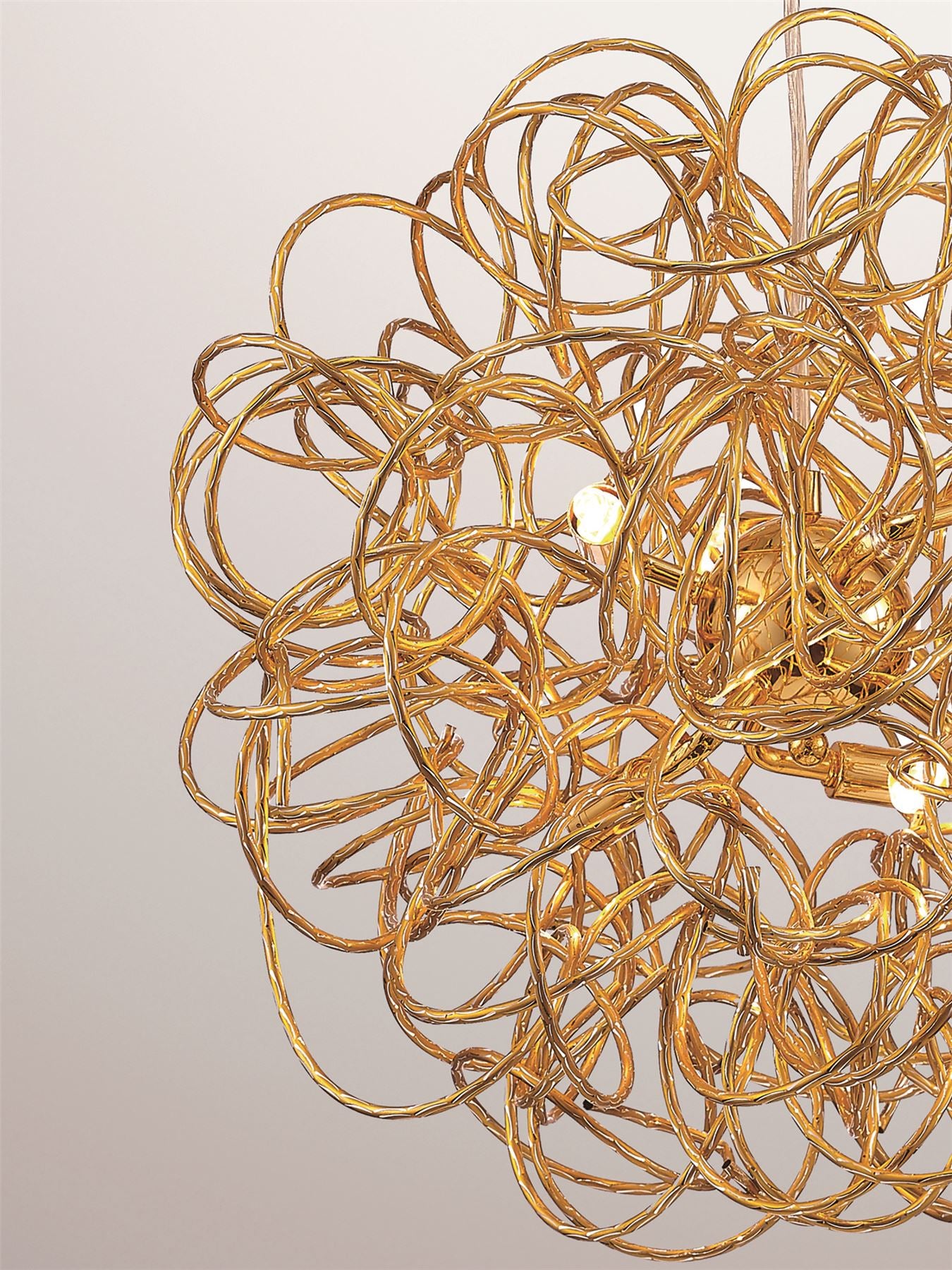 Deco Cassidy Pendant Round Interwinding Aluminium 6 Light G9 Gold