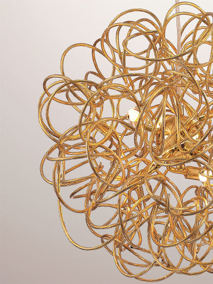 Deco Cassidy Pendant Round Interwinding Aluminium 6 Light G9 Gold