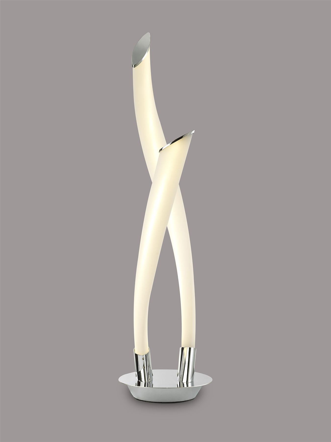 Mantra Armonia 2 Light Table Lamp, 18W LED, 3000K, 1350lm, Polished Chrome/Frosted Acrylic, 3yrs Warranty