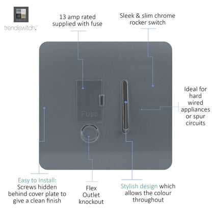 Trendi Artistic Modern Glossy Tactile Fused Spur Switch Warm Grey