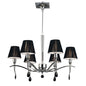 Mantra M0342 Siena Pendant Round 6 Light E14, Polished Chrome with Black Shades and Black Crystal