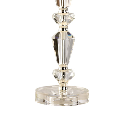 Diyas Renee Crystal Table Lamp WITHOUT SHADE 1 Light E27 Silver Finish