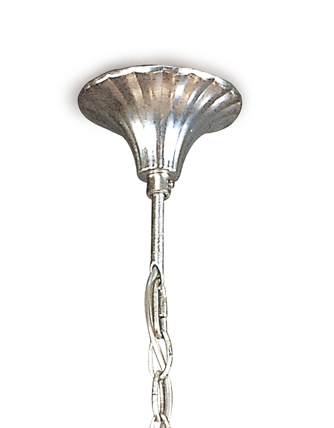 Mantra M0532 Paola Pendant 3 Light E14, Silver Painted with Black Shades & Black Glass Droplets