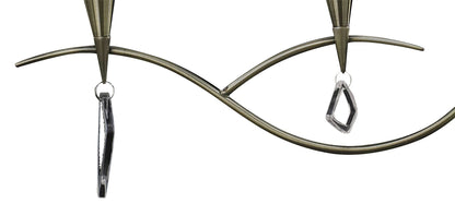Mantra Mara Linear Pendant 2 Arm 4 Light E14, Antique Brass with Ivory White Shades