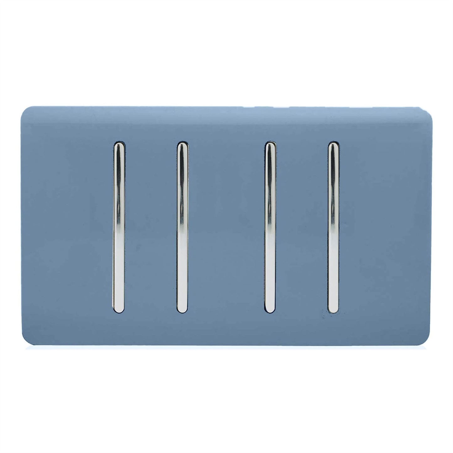 Trendi 4 Gang (2 Way & 1x Intermediate) Glossy 10 Amp Rocker Light Switch Sky