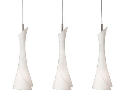 Mantra M0771 Zack Linear Pendant 3 Light E27 Line, Satin Nickel