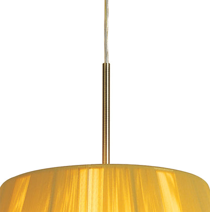 Mantra Siena 40cm Pendant Round 1 Light E27, Antique Brass with Amber Cream Shade and Amber Crystal