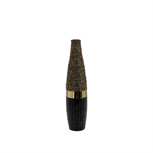 Diyas Home (DH) Mika Mosaic Vase Tall Black/French Gold Mosaic