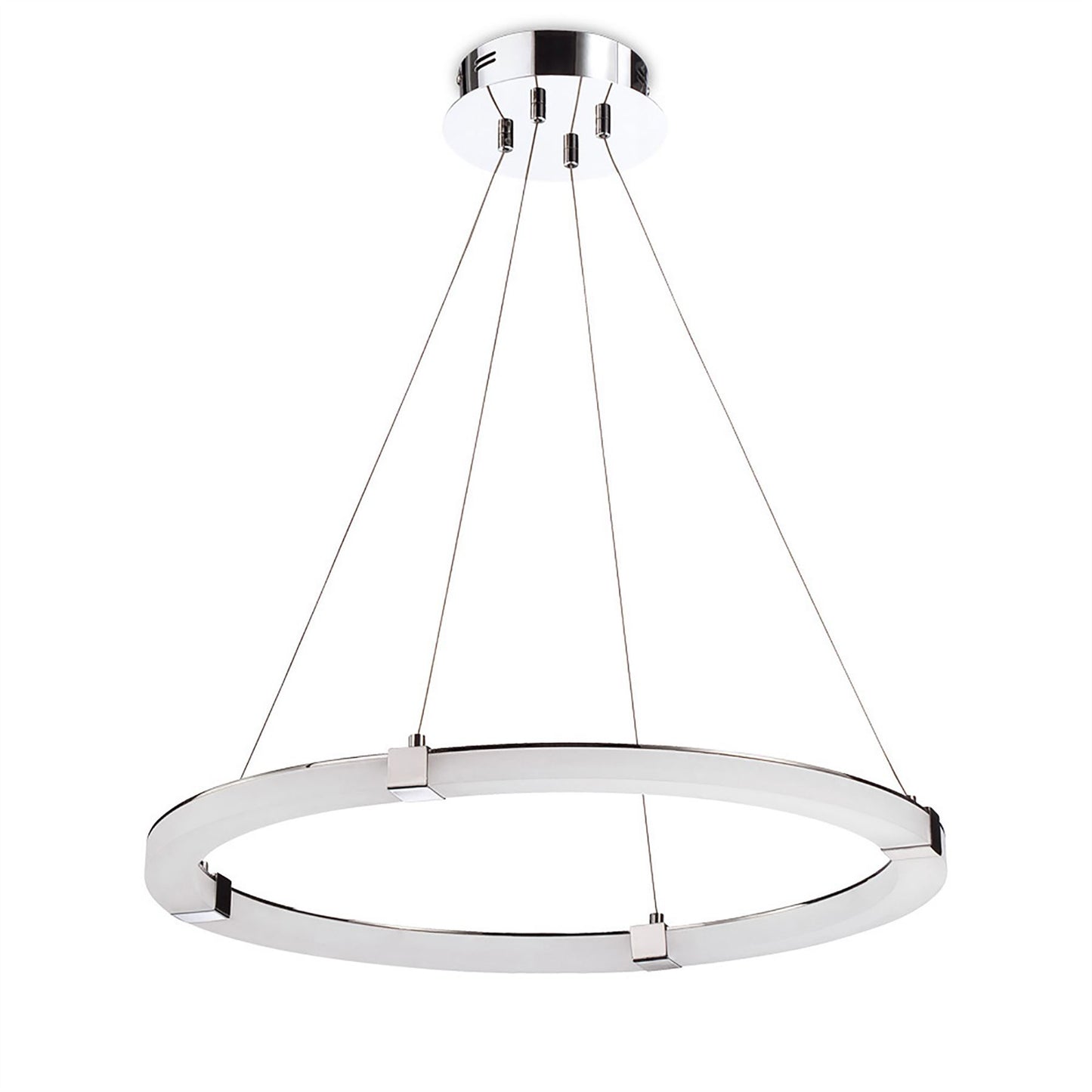 Mantra Fusion Taccia Taccía Pendant 28W LED Round 3000K, 2500lm, Polished Chrome/Frosted Acrylic, 3yrs Warranty