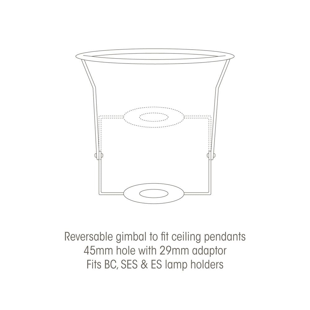 Oaks Lighting S501/8 Cotton Coolie Lampshade 200mm - Reversable Gimbal Light Shade - Slate