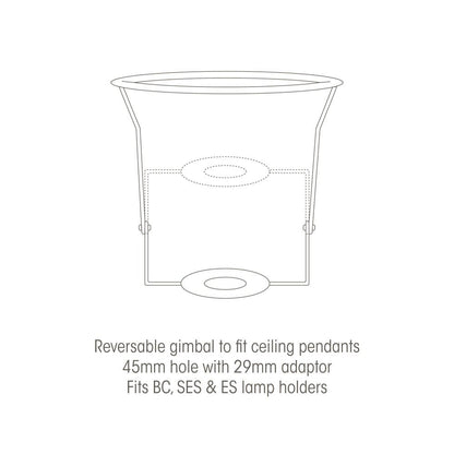 Oaks Lighting S501/8 Cotton Coolie Lampshade 200mm - Reversable Gimbal Light Shade - Slate