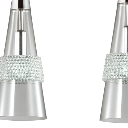 Diyas Emilia  3 Light E14 Linear Polished Chrome/Crystal Ceiling Pendant Light Fitting