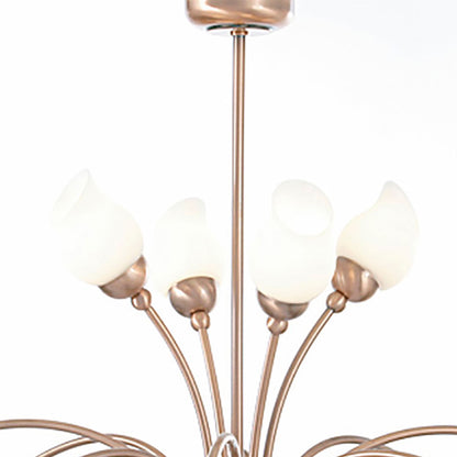 Diyas Rimini 69cm  12 Light G9 Antique Copper/Opal Glass Ceiling Pendant Light Fitting