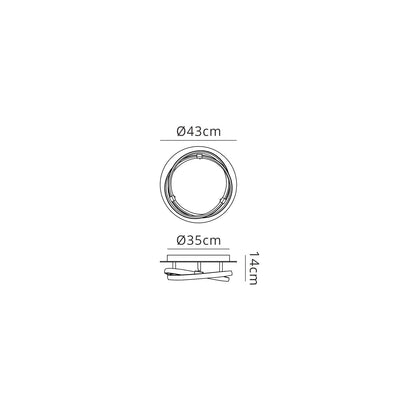 Mantra M5727 Infinity Flush 30W LED 3000K, 2500lm, Dimmable Silver/Polished Chrome/White Acrylic, 3yrs Warranty - M5727 Ceiling