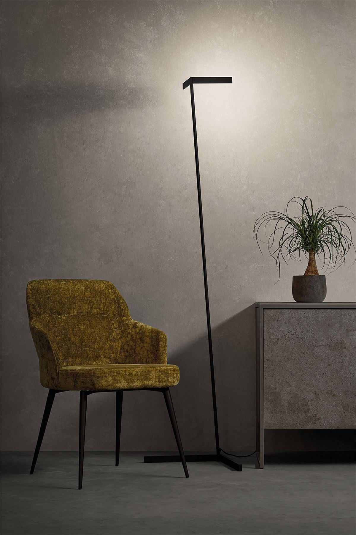 Mantra Vector Floor Lamp, 40W LED, 3000K, 3000lm, Dimmable, Black, 3yrs Warranty