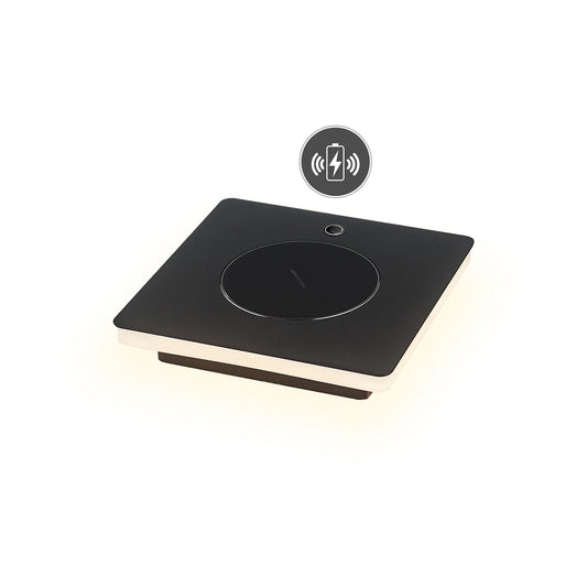 Mantra Fusion Zanzibar Table Lamp with Mobile Phone Induction Charger, 6W LED, 3000K, 450lm, Sand Black, 3yrs Warranty