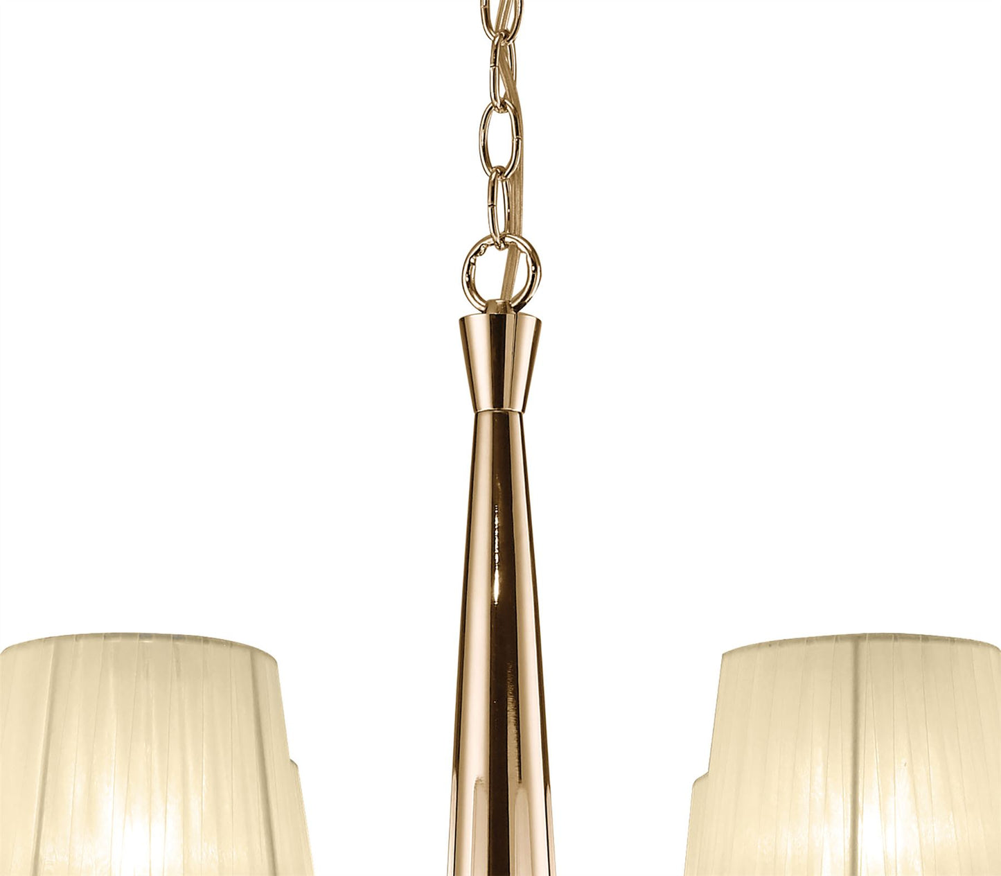 Mantra Tiffany 85cm Pendant 2 Tier 12+12 Light E14+G9, French Gold with Cream Shades & Clear Crystal