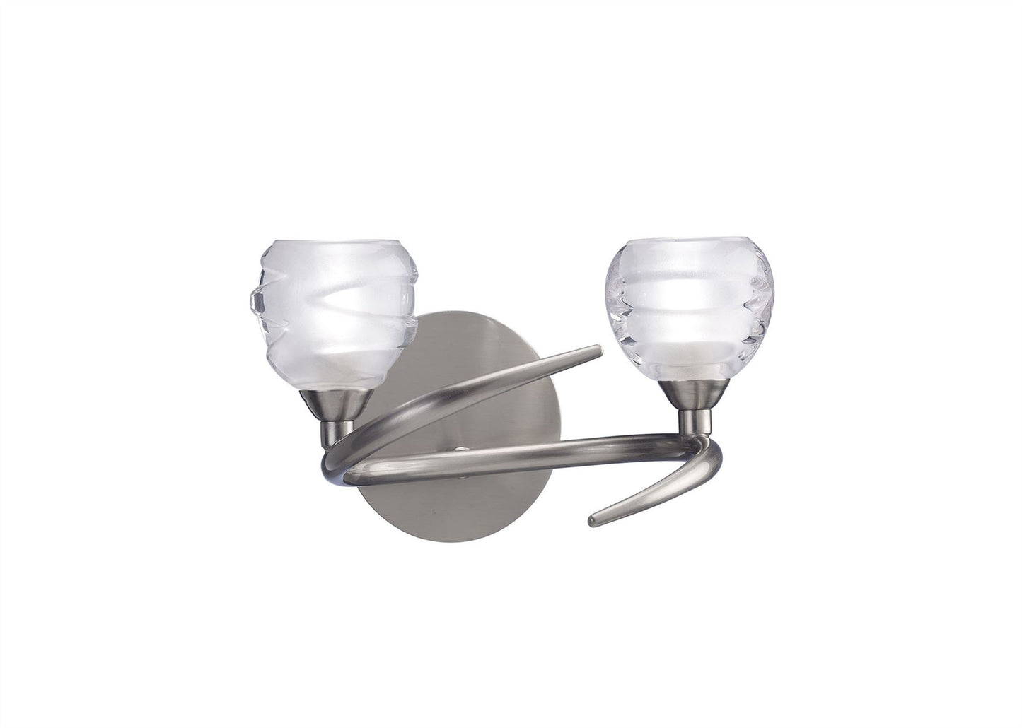 Mantra M1815/S Loop Wall Light Switched 2 Light G9 ECO, Satin Nickel - M1815/S