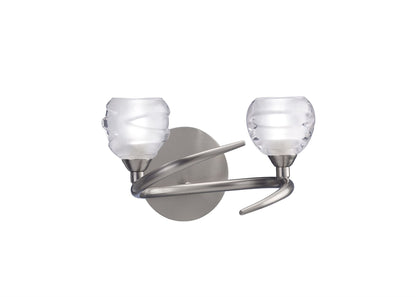 Mantra M1815/S Loop Wall Light Switched 2 Light G9 ECO, Satin Nickel - M1815/S