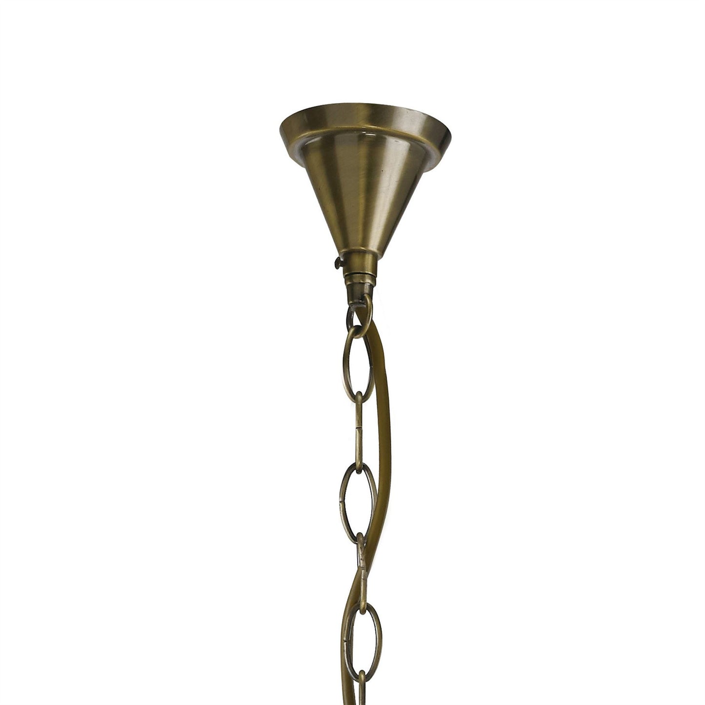Diyas Nelson  8 Light G9 Antique Brass/Crystal Ceiling Pendant Light Fitting