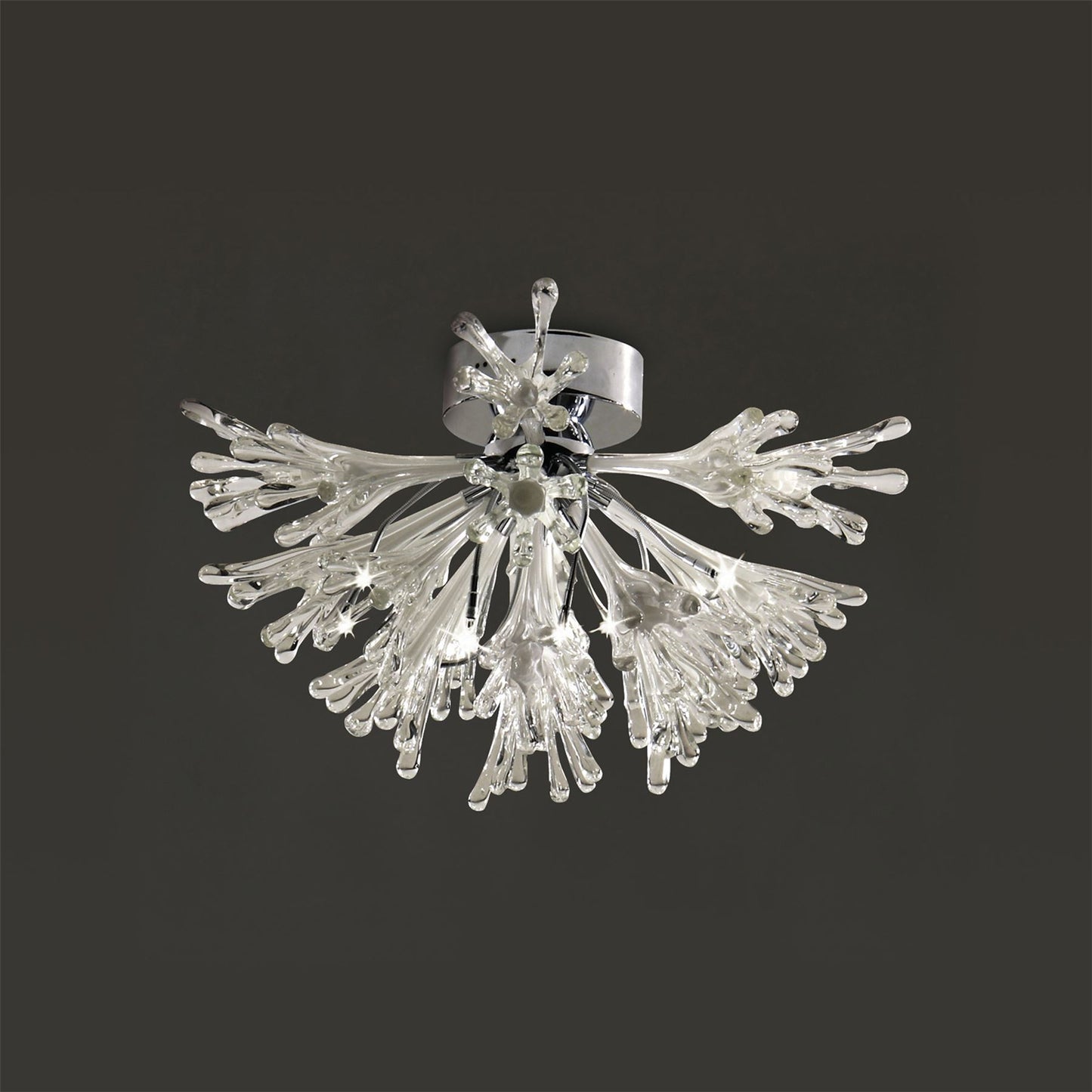 Diyas Love 80cm  Large 9 Light G4 Polished Chrome/White Glass, NOT LED/CFL Compatible Ceiling Light Fitting