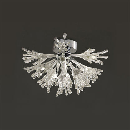 Diyas Love 80cm  Large 9 Light G4 Polished Chrome/White Glass, NOT LED/CFL Compatible Ceiling Light Fitting