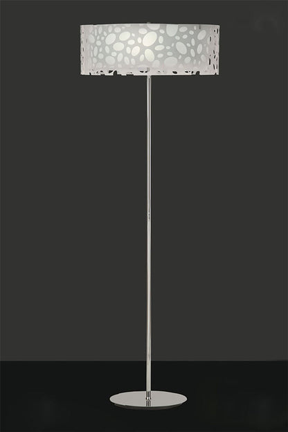 Mantra Lupin Floor Lamp 4 Light E27, Gloss White/White Acrylic/Polished Chrome, CFL Lamps INCLUDED