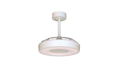 Coin Fan Mini Smart 40cm 36W LED Dimmable Ceiling With Built-In 25W DC Fan, 3000-5000K Remote, APP, Alexa & Google Voice Control, 5710lm, White