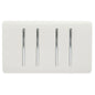 Trendi 4 Gang (2 Way & 2xIntermediate) Glossy 10 Amp Rocker Light Switch Ice White
