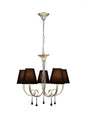 Mantra M6208 Paola Pendant 70cm Round, 5 x E14 (Max 40W), Silver Painting, Black Shades