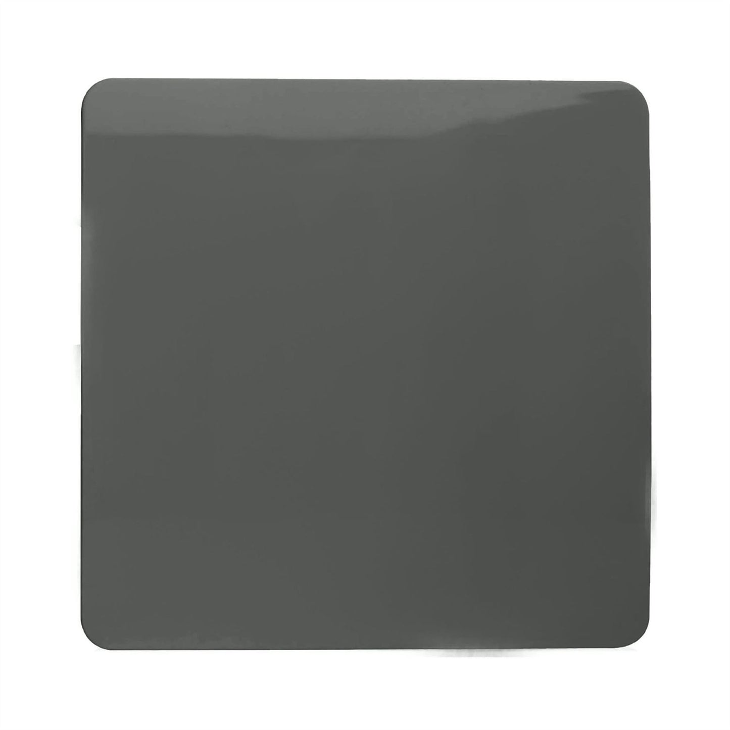 Trendi Artistic Modern Glossy Tactile Single Blanking Plate Charcoal