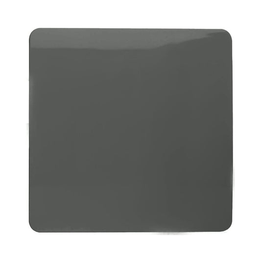 Trendi Artistic Modern Glossy Tactile Single Blanking Plate Charcoal
