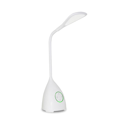 Mantra Fusion M5672 Reading Touch Dimmable/Rechargable/Adjustable Table Lamp 6W LED 2700-6500K, 170lm, White with Fan, 3yrs Warranty
