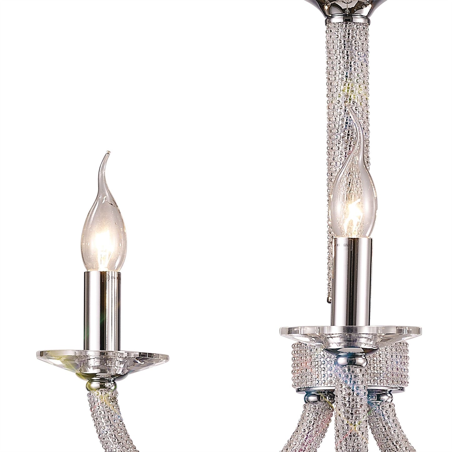 Diyas Elena 52cm  3 Light E14 Polished Chrome/Crystal Ceiling Pendant Light Fitting