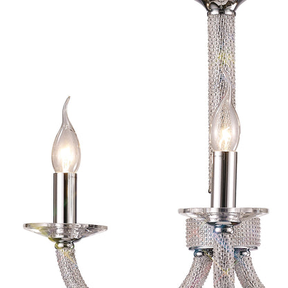 Diyas Elena 52cm  3 Light E14 Polished Chrome/Crystal Ceiling Pendant Light Fitting