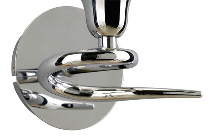 Mantra Amel Wall Light Switched 1 Light L1/SGU10, Polished Chrome, CFL Lamps INCLUDED